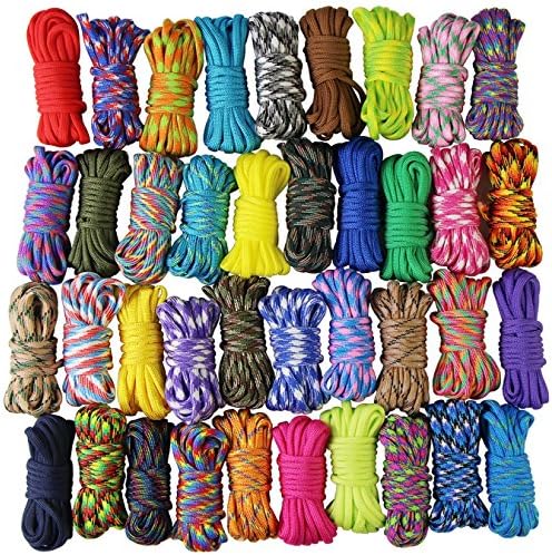 10 stuks gekleurde paracord-armbanden, parachutekoord, outdoor-survival-koordset, DIY-handgevlochten, 10 voet (bont x 10 stuks)