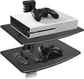 Plank, zwart, met versterkt hardglas, voor dvd-speler/kabels, luidsprekers/spelconsoles/tv-accessoires