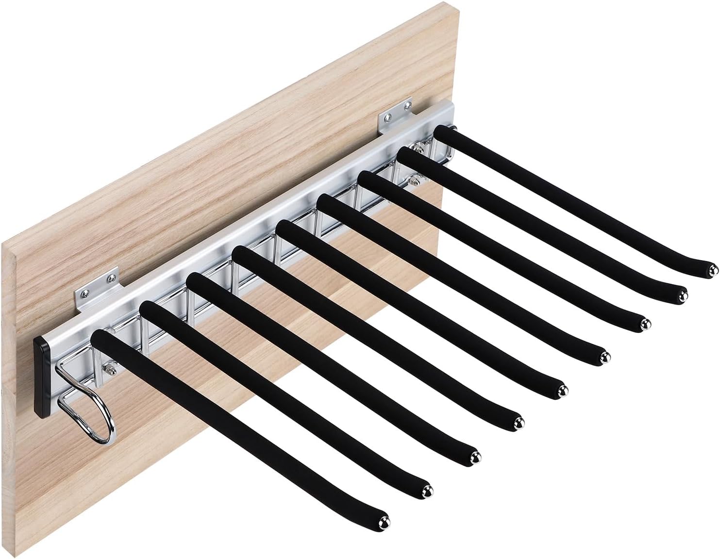 Uitschuifbare broekenhouder van roestvrij staal, uitschuifbaar, broekenrek voor kledingkast, broekenhanger met antislipbekleding, uitschuifbaar, broekenhouder, 9