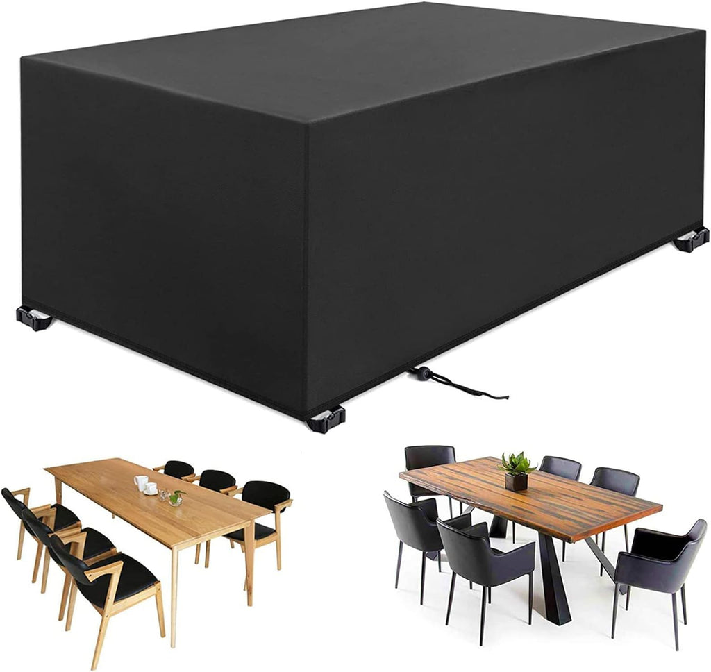 Tuinmeubelhoes, waterdicht, zeil voor tuinmeubelen, winterbestendig, 420D-beschermhoes voor tuintafel, tuinmeubelen, tafel, rechthoekig