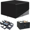 Cube-tuinmeubelhoezen, waterdicht, 125 x 125 x 71 cm, hoes voor rotan Cube-set, tuinhoes 420D slijtvaste hoes voor terrastafel, windbestendig,