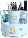 360° draaibare pennenhouder, creatieve pennenhouder, pennenorganizer, bureau-organizer met 1 sticker, voor kantoor, school en thuis (A)
