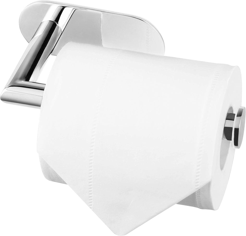 Toiletrolhouder zonder boren, verchroomde toiletrolhouder van roestvrij staal SUS304 voor keuken en badkamer