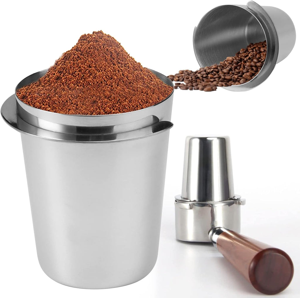 Koffiefilterhouder-doseerbeker, 51 mm roestvrijstalen koffieverdeler, koffiedoseerbeker, opvangbeker voor koffiepoeder, filterhouder, Sage-doseerbeker, poeder