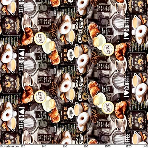 Koffie-bonbon-donuts-tafelkleed van tafelzeil donkergrijs 100x140cm