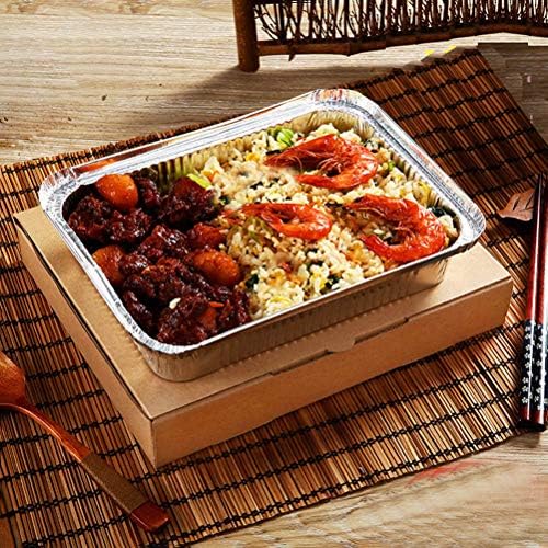Set van 25 aluminium opvangbakjes – aluminium bakjes 32 x 21,5 cm, barbecuebakjes 2250 ml – rechthoekige voedselbakjes – hittebestendige opvangbakjes