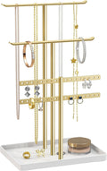 Sieradenorganizer, sieradenstandaard, 32 cm groot, 4 niveaus, stevige sieradenkast voor op reis, sieradenkast voor kettingen, armbanden, parfum en