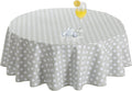 Klein tafelkleed van tafelzeil, tafelkleed voor buiten, rond, 80 cm, tafelkleden voor buiten van grijs PVC, weerbestendig en waterdicht, tuintafel, restaurant, tuin,