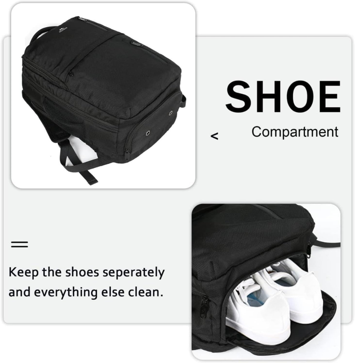Handbagage Reisrugzak 55x35x20 cm – Laptopvak, Schoenenvak & Anti-diefstal