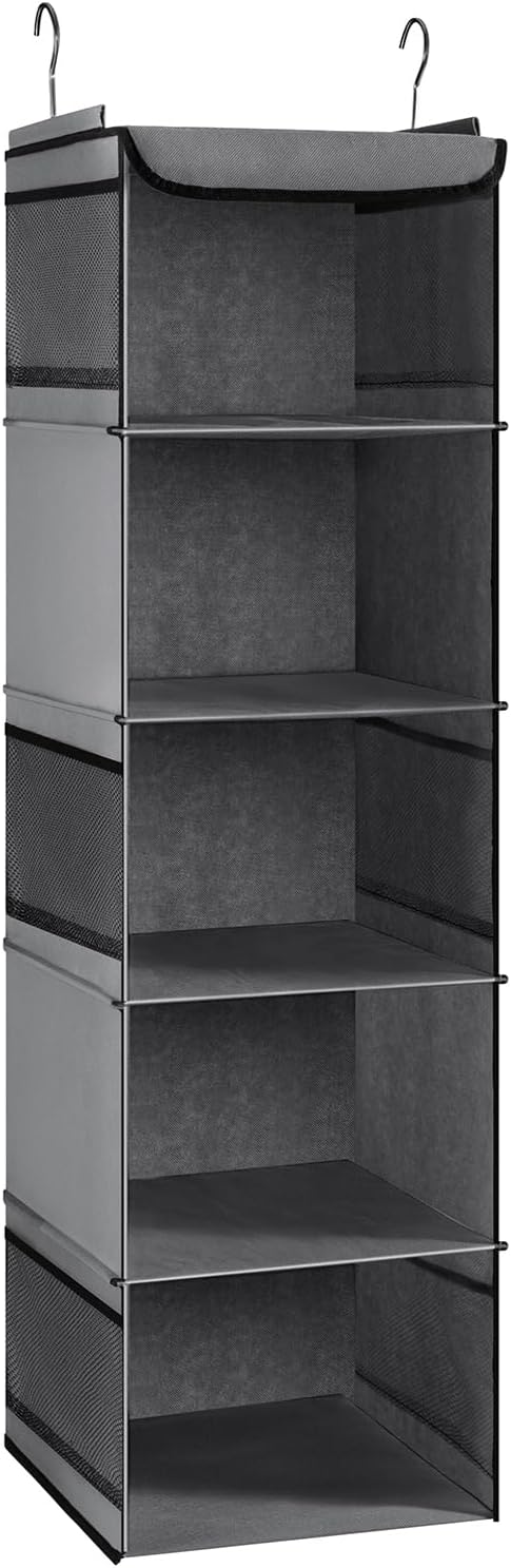 Ging Opbergsysteem, 5 vakken, camping-kledingkast-organizer met ijzeren frame, hangende plank-organizer, opbergsysteem-set
