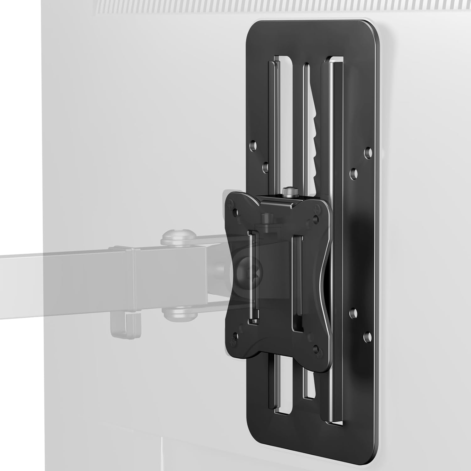 In hoogte verstelbare VESA-adapter voor 13- tot 27-inch monitoren, monitoraccessoire met 15 cm hoogteverstelling, compatibel met VESA 75 x 75/100 x 100 mm, l