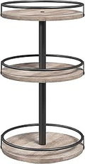 Kruidenrek, keukenrek, draaibare kruidenhouder met 3 niveaus, keukenorganizer, kruidenhouder, voor aanrecht, kaptafel, eettafel, rustiek grijs