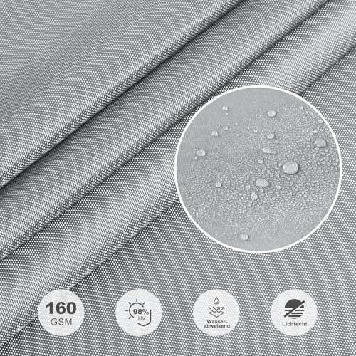 Zonnescherm, waterdicht, rechthoekig, 4 x 5 m, zonwering, waterafstotend premium PES-polyester met UV-bescherming voor balkon, tuin, terras, lichtgrijs