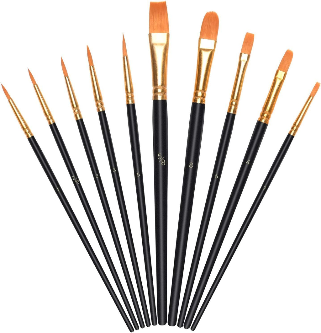 Nylonpenselen, kunstenaarspenselen, penselenset voor aquarel-, acryl- en olieverfschilderijen, perfect detailpensel voor beginners, kinderen, kunstenaars en schilders