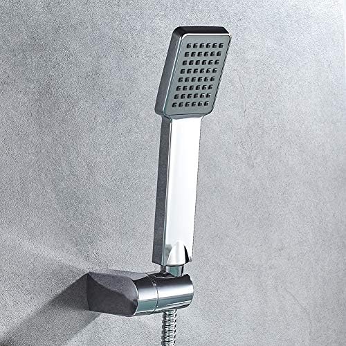 Vierkante douchekop, waterbesparende handdouche in modern design, premium douchekop in chroom met antikalk-sproeiers, universeel 1/2 inch, eenvoudig