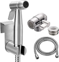 Roestvrijstalen bidet-handdouche, islamitische roestvrijstalen douche en sproeiset voor katoenen luiers met M22 x M24-aansluitingen, doucheschakelaar, omschakelklep, Ho
