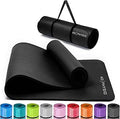 Antislip & gewatteerde yogamat – yogamat met draagriem, fitnessmat, sportmat, 8 mm dik, gymnastiekmat, pilatesmat, fitnessmat