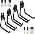 Zeer stevige dubbele haken voor opslag in de garage (set van 4 zwarte U-haken van 7,5 inch)