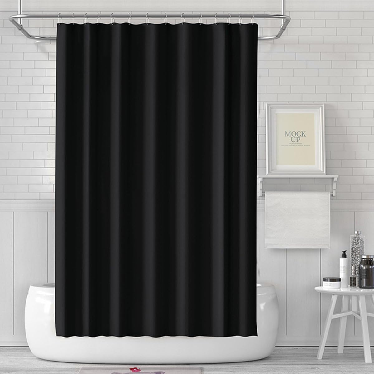 Badkamergordijn, schimmelbestendig, voor de badkamer, gordijn voor badkuip, douche, van kunststof, waterdicht, wasbaar, PEVA-douchegordijn met 12 douchegordijnen