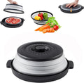 Magnetronafdekking, opvouwbare afdekking voor magnetrons, deksel 27 cm voor fruit en groenten / Magnetron met multifunctionele, opvouwbare vershoudafdekking met voet, verwarmbaar, C