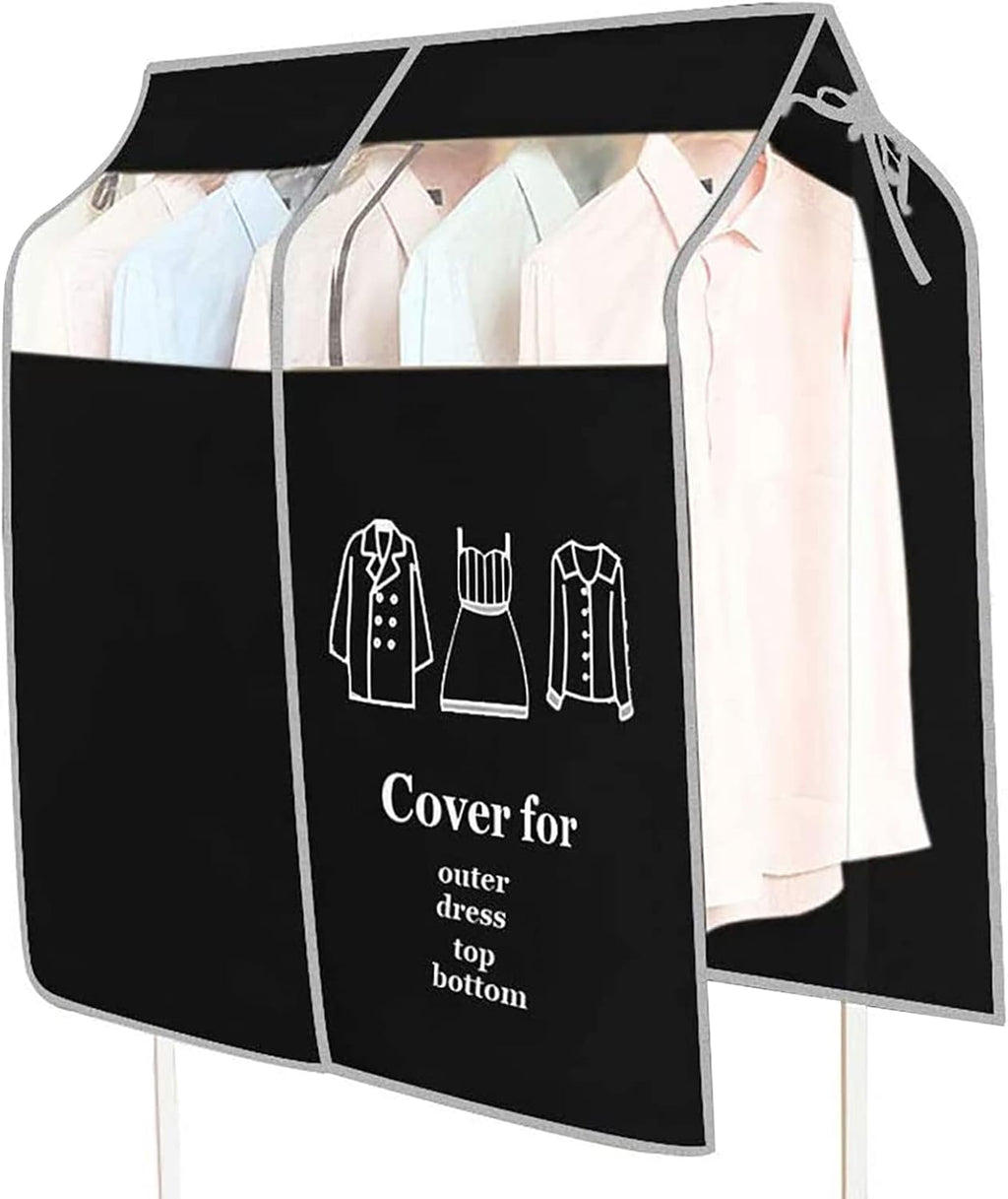 Stofbeschermende kledinghoes, ademend, 90 x 110 cm, dikke kledinghoes, lange stofbescherming, bescherming tegen vocht, kleerhanger, kleding, transparant, Wi