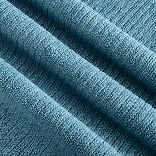 Premium microvezel keukendoek – geribbeld badstof – Blauw/Grijs/Turkoois – 40 x 70 cm – 12-pack