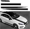 Set van 5 streepstickers voor motorkap, autostickers, zijstrepen, dakspoilerstickers, bumperstickers, carrosserie-aanpassingsdecoraties (zwart)