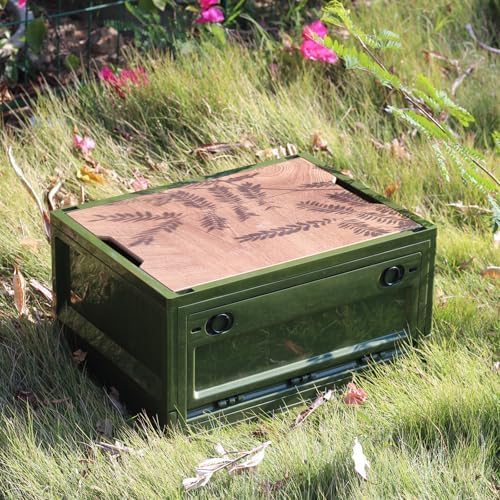 Set van 2 campingboxen 38 l kampeeraccessoires Opvouwbare kunststof opbergbox met deksel en 4 wieltjes Kampeerkast Organiseer je kofferbak voor outdoorreizen Cam