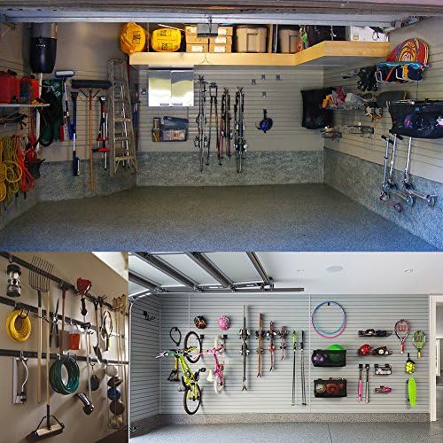 Zeer stevige dubbele haken voor opslag in de garage (set van 4 zwarte U-haken van 7,5 inch)