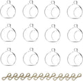 Set van 12 hangende theelichthouders, mini-glazen kaarsenhouders, bollen met een diameter van 6 cm, bolvormig tuinornament, theelichthouders voor Kerstmis, Halloween, bruiloft
