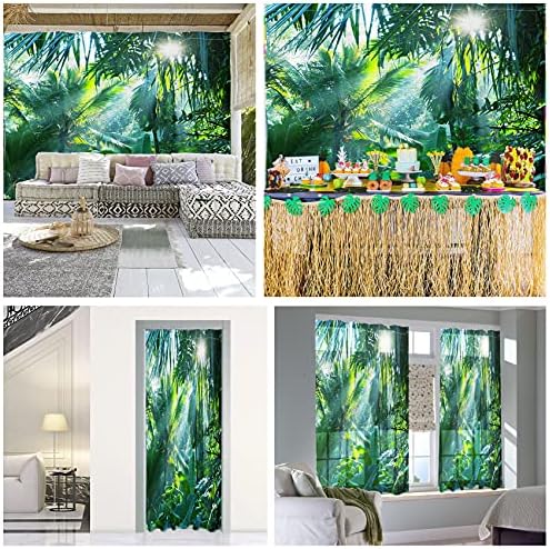 Green Forest douchegordijn, tropische bladeren, palmbomen, bananenbladeren – douchegordijn in jungle-design, extra brede uitvoering, waterdicht, schimmelbestendig, van polyester