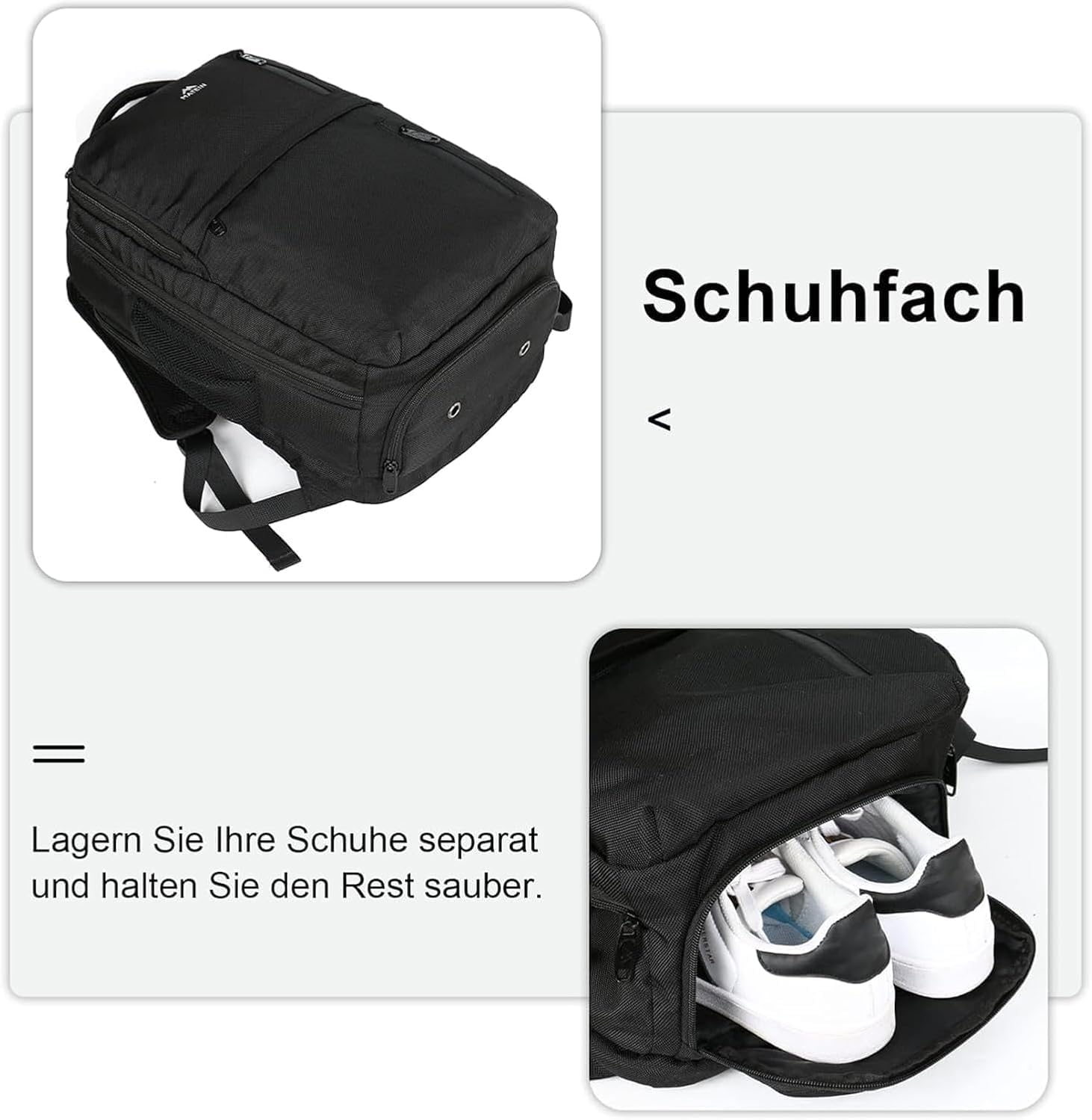 Handbagage Reisrugzak 55x35x20 cm – Laptopvak, Schoenenvak & Anti-diefstal