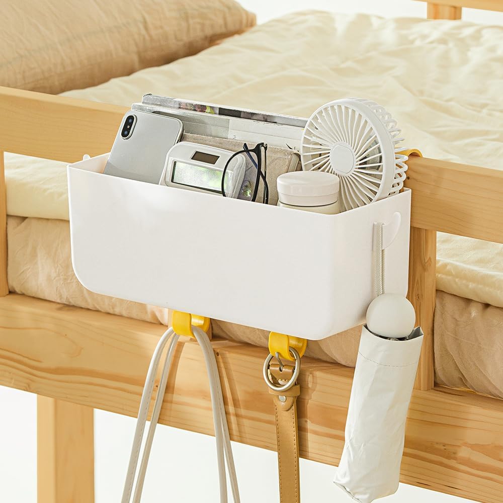 Nachtkastje-caddy, stapelbed-organizer-rek, opbergcaddy voor stapelbedden, houder voor afstandsbediening, mobiele telefoon, bril, fles in studentenkamer, slaapkamer, badkamer, camper, hoogslaper
