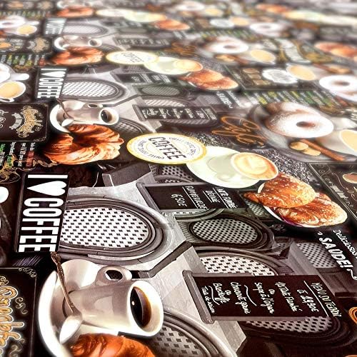 Koffie-bonbon-donuts-tafelkleed van tafelzeil donkergrijs 100x140cm