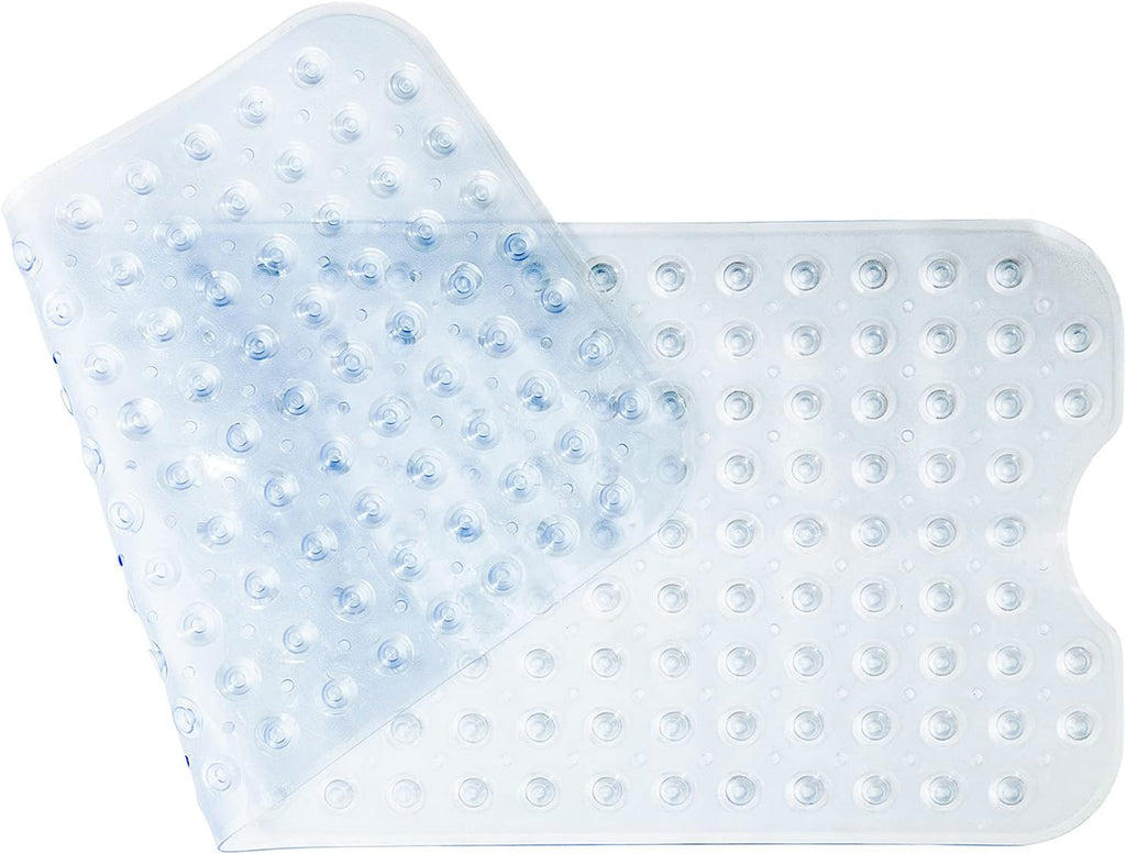 Badmat van 100 x 40 cm, antislip, badmatten voor in de badkuip, machinewasbare douchemat voor kinderen en senioren (transparant)