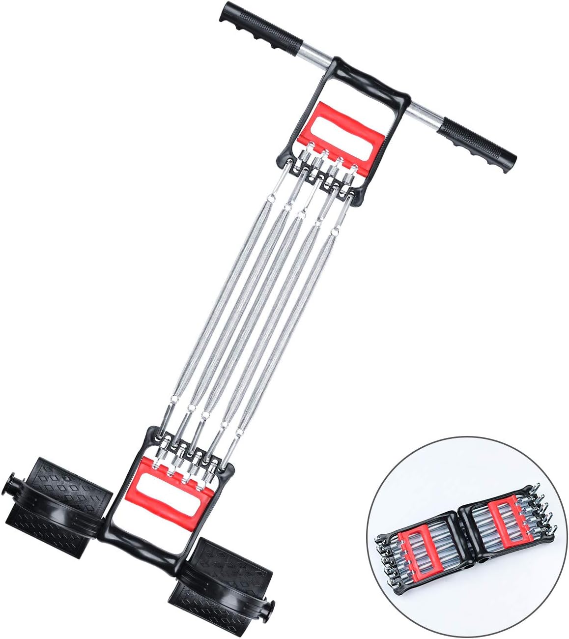 3-in-1 Fitness Trainer – Buikspier, Handgreep & Expander met 5 Veren