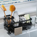 Afwasbak-organizer voor de keuken, sponshouder, afwasbak-organizer van roestvrij staal, afwasmiddelhouder, Sink Caddy Kitchen Organizer, keukenorganisatie bij de afwasbak, afwasbenodigdheden