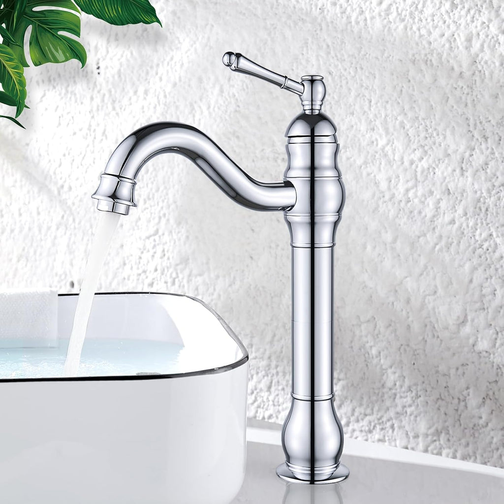 Badkamerkraan, 360° draaibare wastafelkraan, eengreepsmengkraan, wastafelkraan voor de badkamer, chroom