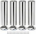 4 stuks verstelbare meubelpoten van roestvrij staal 20 cm, 10 mm verstelbaar, draagvermogen 200 kg, voor bank, bed, tafel, kast