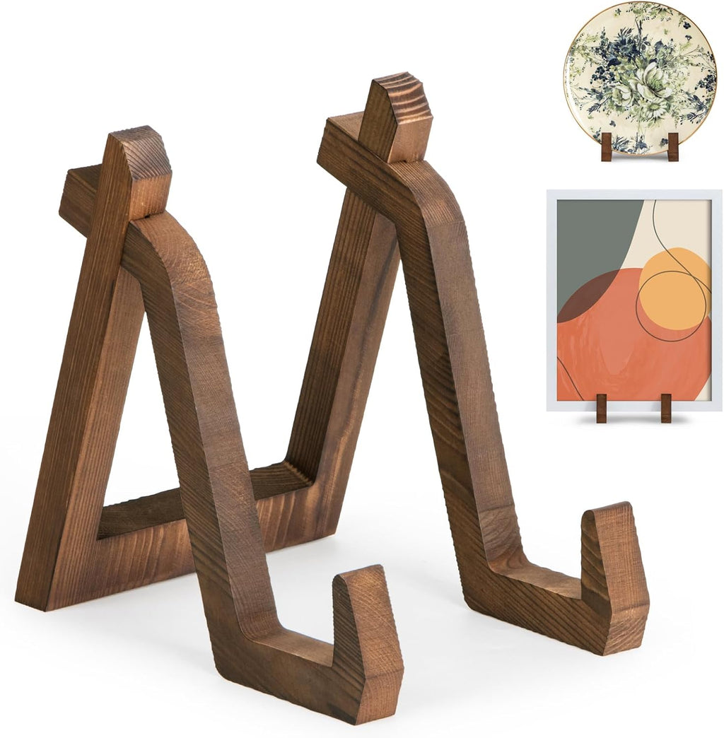 Houten bordenhouder – bordenhouder die kan worden gebruikt als displaystandaard, fotostandaard, fotolijsthouder of schaalhouder – 20,3 cm