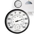 Grote binnen- en buitenthermometer: 2-in-1-barometer, analoog, 10-inch buitenthermometer met vochtigheidsmeter, goed afleesbare thermometer voor binnen en buiten