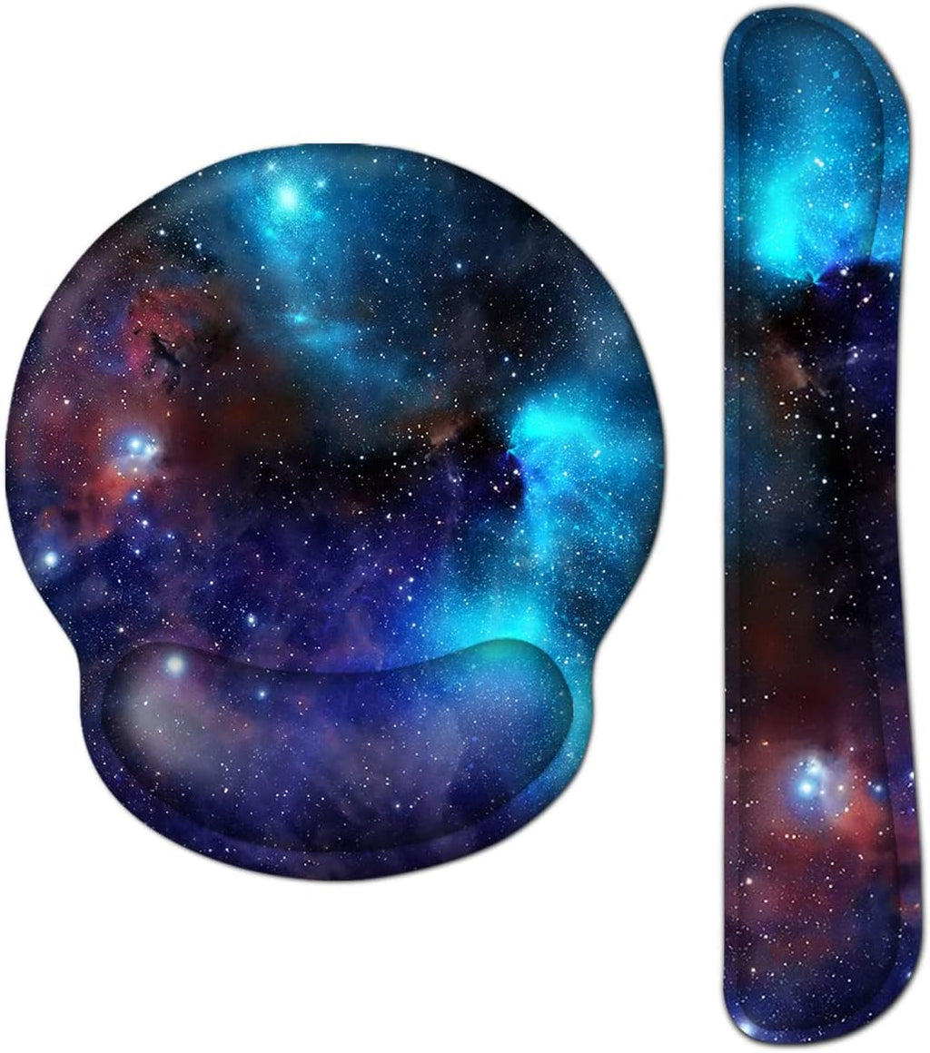 Muismat-set, toetsenbord-polssteun, ergonomische muismat met gelkussen, Galaxy