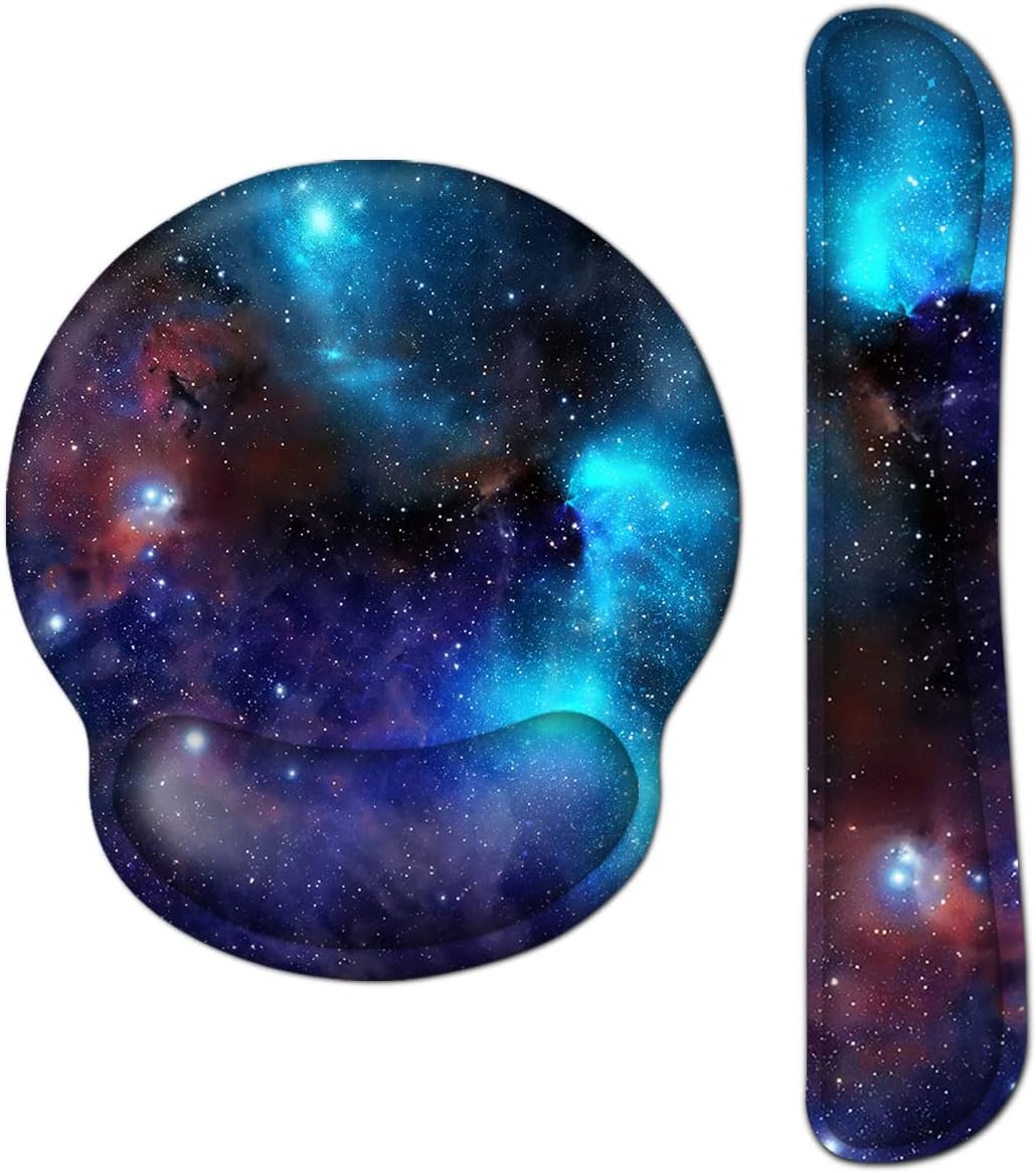 Muismat-set, toetsenbord-polssteun, ergonomische muismat met gelkussen, Galaxy