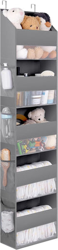 Deurhanger met 5 vakken, 1-pack Hangende opbergorganizer, grijze deurplank om op te hangen, deurorganizer, hangende organizer voor de badkamer