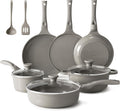 Pannenset, keramische pannenset, inductie, kookgerei, 11-delig, inductiepannenset met glazen deksel, PTFE-vrij, PFAS-vrij, geschikt voor alle soorten fornuizen