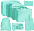 Koffer-organizer-set, 8-delig, packing cubes, waterdichte reiskledingzakken, opbergzakken voor koffers, packing cubes met toilettas, schoenenzak, USB-K