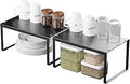 Keukenkast-organizer, set van 2, opbergrek voor in de kast, organizer, metaal, uitbreidbare kruidenhouder, stapelbare opbergrekken