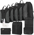 Packing Cubes met compressiefunctie – 10-delige kofferorganizer-set met compressiefunctie, samendrukbare Packing Cubes voor organisatie, Packing Cubes voor koffers