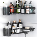 Doucherek, zonder boren, badkamerorganizer, set van 2, shampoohouder voor de douche, douchehouder, doucherek, zonder boren, doucherek voor
