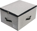 Opvouwbare opbergbak met deksel, 4 handvatten, ritssluiting, voor dekens, kleding, dekbedden, opbergbox, organizer voor slaapkamer, kledingkast, plank, 52 x 40 x 26 cm, Da